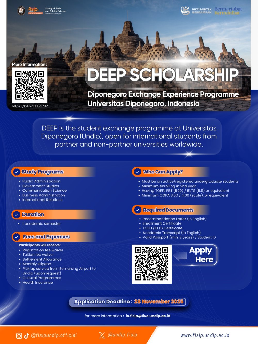 Прием за стипендии DEEP – възможност за обучение по програма „Бизнес администрация“ в Индонезия