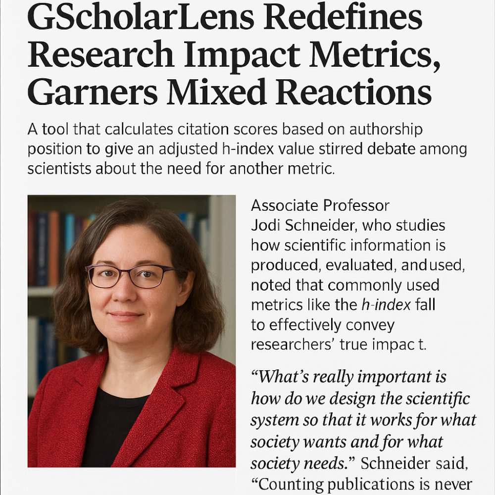 Article of Interest: GScholarLens Redefines Research Impact Metrics, Garners Mixed Reactions