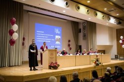 Levon Hampartzoumian was awarded the honorary degree of Doctor honoris causa