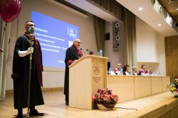 Levon Hampartzoumian was awarded the honorary degree of Doctor honoris causa