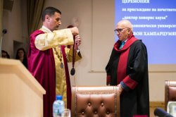 Levon Hampartzoumian was awarded the honorary degree of Doctor honoris causa