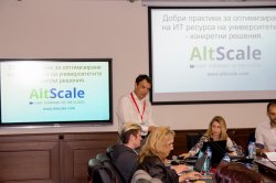 Дилян Попов - Мениджър по въпроси с образованието представя "Добри практики за оптимизиране на ИТ ресурса на университетите" /AltScale/